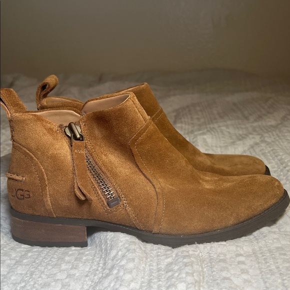 UGG Chestnut Suede Zipper Boots size 6 - Picture 3 of 11